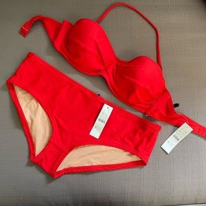 J. Crew Twist-Bandeau Underwire Bikini Top with Matching Bottoms